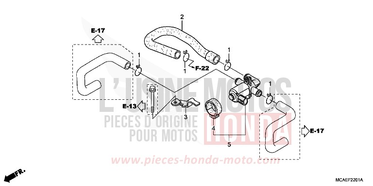 VALVE INJECTION D'AIR de Gold Wing CANDY PROMINENCE RED (R342B) de 2015